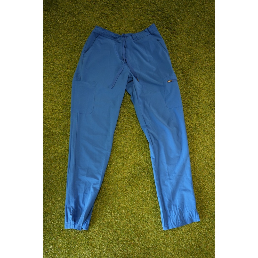 Adar Scrub‎ Pants Womens M Blue Stretch Classic Pockets Straight Leg Drawstring